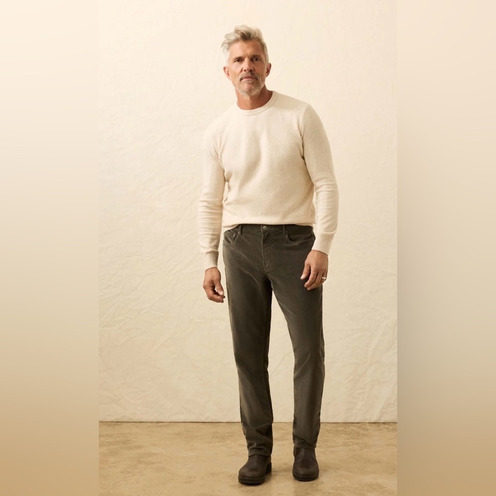 Faherty Men’s 35x24 Stretch‎ Terry Corduroy 5-Pocket Pant Mountain Forest Green